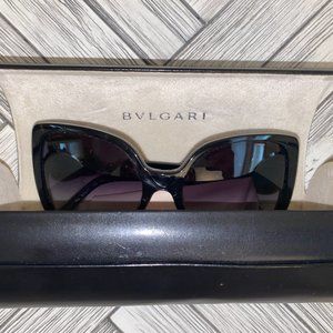 BVLGARI Black Marble Sunglasses with Green Crystal